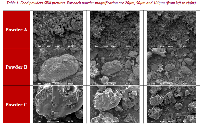 Food Powders SEM pictures